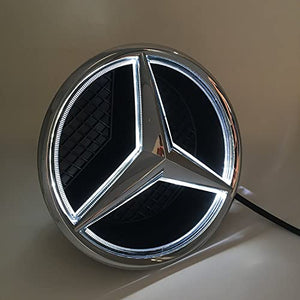 LED Emblem for 2011-2018, Front Car Grille Badge, Illuminated Logo Hood Star DRL, White Light - Drive Brighter (White, not Transparent Grid)