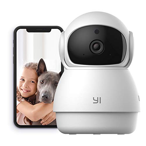 YI Pan-Tilt Security Camera, 360 Degree 2.4G Smart Indoor Pet Dog Cat Cam with Night Vision, 2-Way Audio, Motion Detection, Phone APP, Compatible with Alexa and Google Assistant
