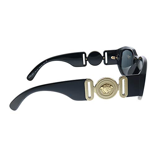 Versace VE 4361 GB1/87 Black Plastic Geometric Sunglasses Grey Lens
