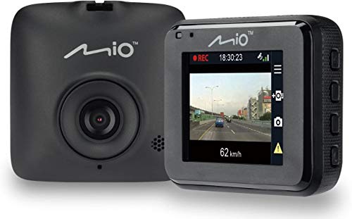 Mio MiVue C320 Mounted Mini Car Security Dash Camera 1080p Full HD Recording, 130° Wide-Angle Lens - Auto Power On Plus G-Sensor for Emergency Backup - Record in Low-Light Conditions
