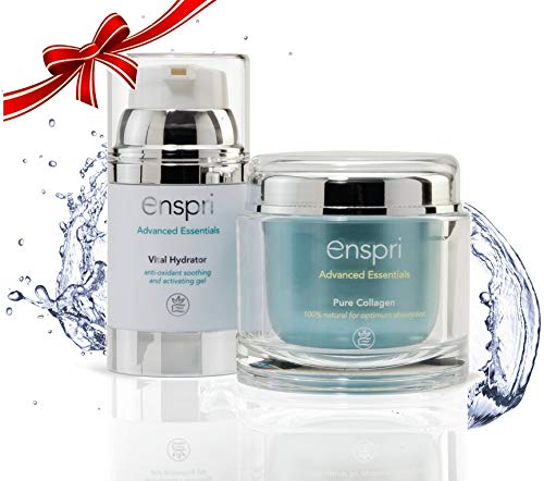 Enspri Ultra PURE Collagen Peptides Powder Mask: 5-Min Anti-Aging Facial Kit, 25 treatments 2 Step System including Vital Hydrator Anti-aging, reduce age spots, shrinks pores and increased elasticity
