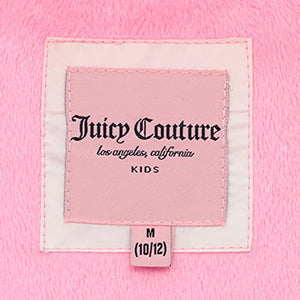 Juicy Couture Girls Puffer Jacket, Ombre Printed Bubble Kids Coat with Fur Hoodie, Pink, Small