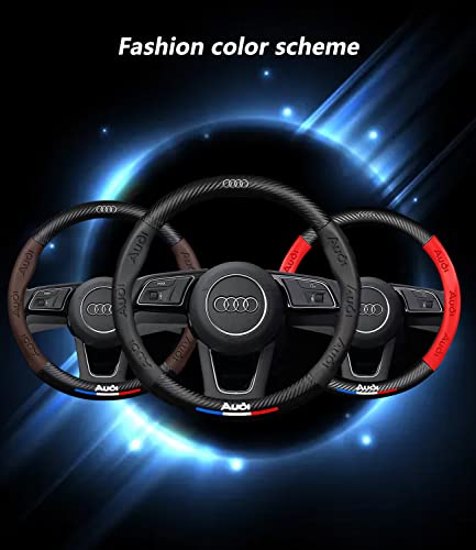 Custom-Fit Steering Wheel Cover for Audi. Car Steering Wheel Covers Auto Interior Accessories, Anti Slip & Odor Free, Designed Accessories for Audi (Red, For Audi)
