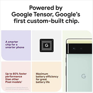 Google Pixel 6 – 5G Android Phone - Unlocked Smartphone with Wide and Ultrawide Lens - 256GB - Sorta Seafoam