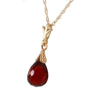 Galaxy Gold 14k Yellow Gold Jewelry Set: Natural Briolette Garnet 24" Pendant Necklace and Dangle Earrings
