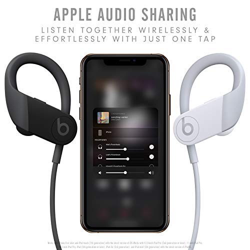 Powerbeats High-Performance Wireless Earphones - Apple H1 Headphone Chip, Class 1 Bluetooth, 15 Hours of Listening Time, Sweat Resistant Earbuds - Black (Latest Model)