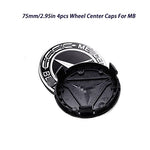 4PCS OEM 75mm/2.95inch Wheel Center Hub Caps for Mercedes Benz ,Wheel Center Caps Fit for Mercedes (Black)
