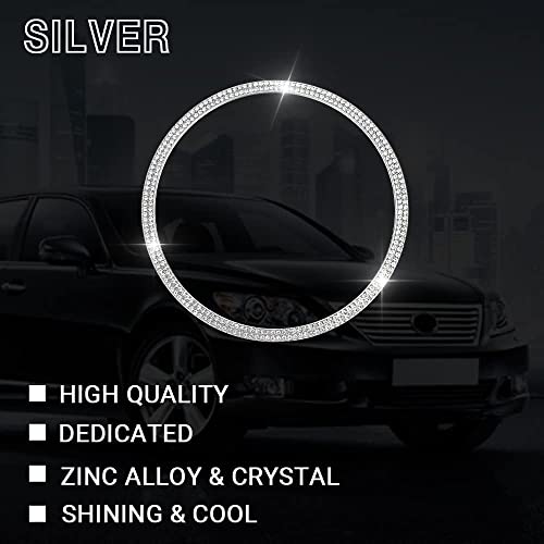 1797 for Audi Accessories Steering Wheel Emblem Logo Cover Q5 Q7 Q3 A4 A3 A5 A6 Q8 Bling Car Badge Sticker Decal Crystal Silver