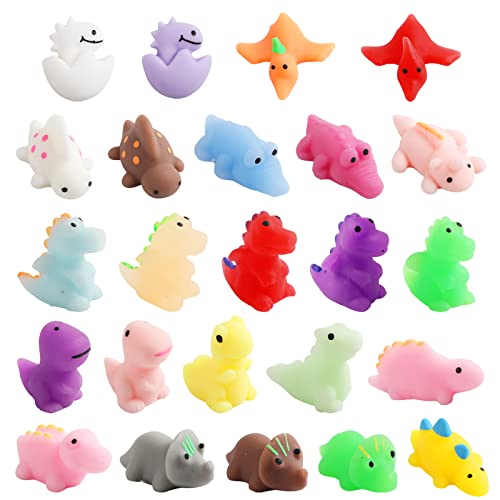 Mochi Squishy Toys, 24 pcs Dinasaur Squishy Animal Party Favors for Kids Classroom Prize Stress Relief Squishies Bulk Gift for Birthday Pinata Goodie Bag Filler Christmas Stocking Stuffers Easter