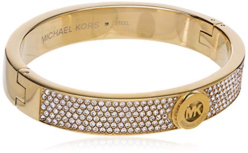 Michael Kors Women's Gold Tone Pave Fulton Hinge Bangle Bracelet (Model: MKJ3998710)
