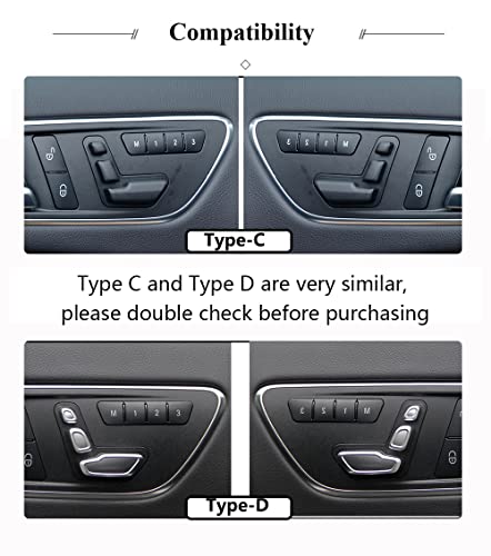 TopDall Type C Bling Crystal Rhinestone Seat Adjust Buttons Control Caps for Mercedes-Benz