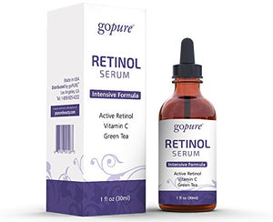 goPure Retinol Face Serum - Anti Aging & Anti Inflammatory Complex with Vitamin E & Vitamin C - Antioxidant Anti Wrinkle Facial Serum for Men & Women - Cruelty Free