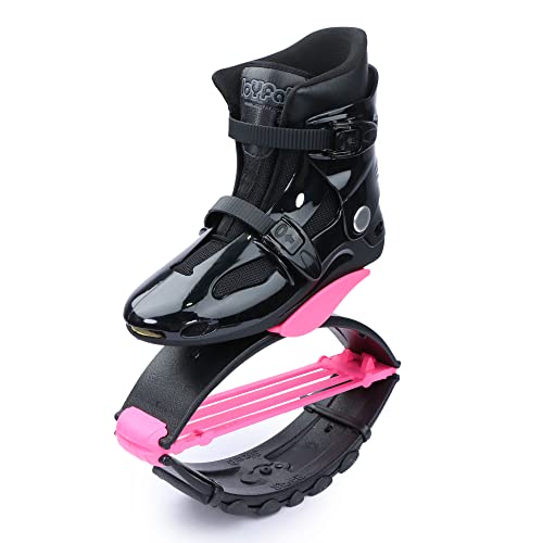 Joyfay Jumping Shoes -Black and Pink Jump Shoes for Athletes and Heavier Users -Professional Fitness Bounce Shoes for Women and Men -Special Edition Jump Boots with 4 pcs Tension Springs (XXL)