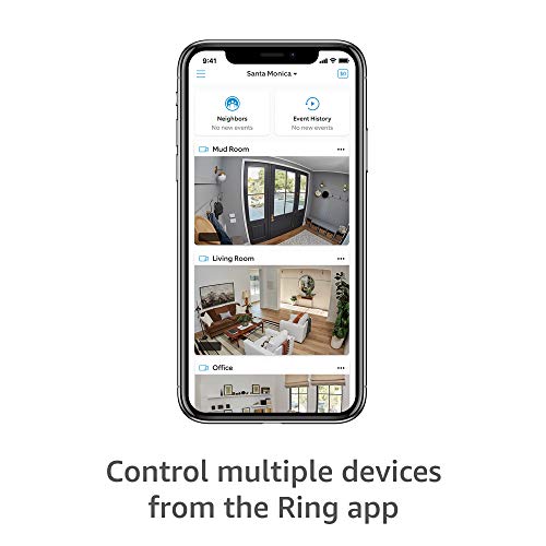Introducing Ring Indoor Cam, Compact Plug-In HD security camera with two-way talk, White, Works with Alexa – 4-Pack