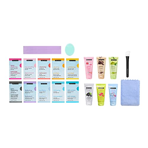 Freeman Limited Edition Scrub & Glow Ultimate Face and Body Kit, 20 Piece Holiday Gift Set, Facial Masks For Hydrating & Glowing Skin, Perfect for Holiday