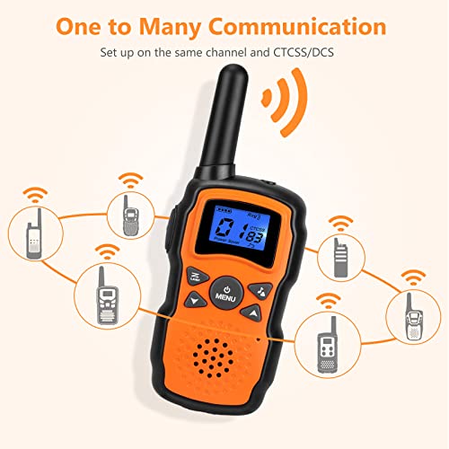 Wishouse Walkie Talkies for Adults Rechargeable 4 Sets with 2 Usb Chargers 4X3000mAh Batteries Lanyards,Family Walky Talky Handheld 2 Way Radio Long Range for Hiking Camping,Xmas Birthday Gift Present
