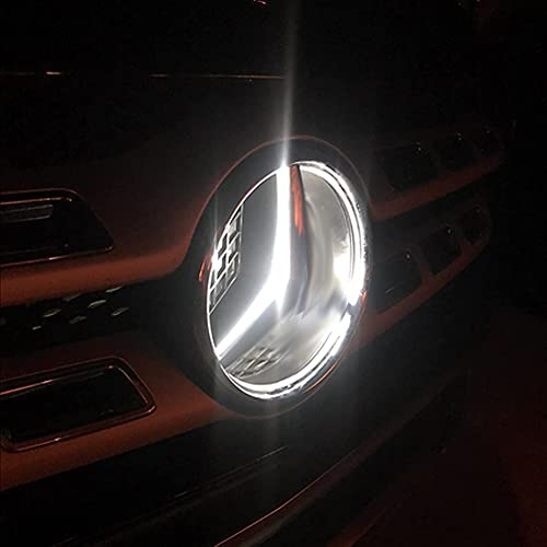 LED Emblem for MERC des Be 2013-2015,Car Front Grille Badge, Drive Brighter Illuminated Logo Hood Star DRL for A B C E R GLK ML GL CLA CLS Class - White Light (White)