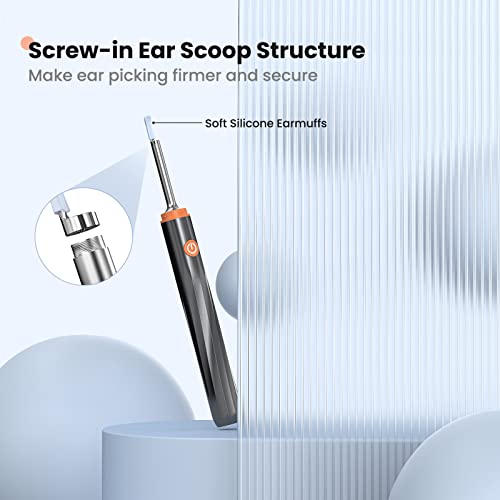 Ear Wax Removal - Wireless Ear Cleaner with 5MP HD Camera, Ear Endoscope with Lights, Ear Wax Removal Tool with 8 Cleaning Kit - Ear Wax Camera for iOS & Android Phones