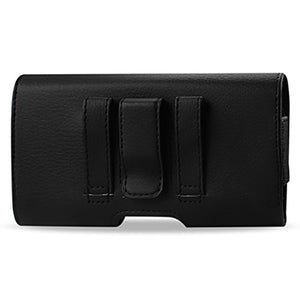 Reiko Plus Size Black Leather Wallet Pouch Clip ( Plus Size Compatible with the Apple Iphone 8 Plus / 7 Plus / 6S Plus with a Heavy Duty Hybrid Case On ) and Zoomazig Stylus