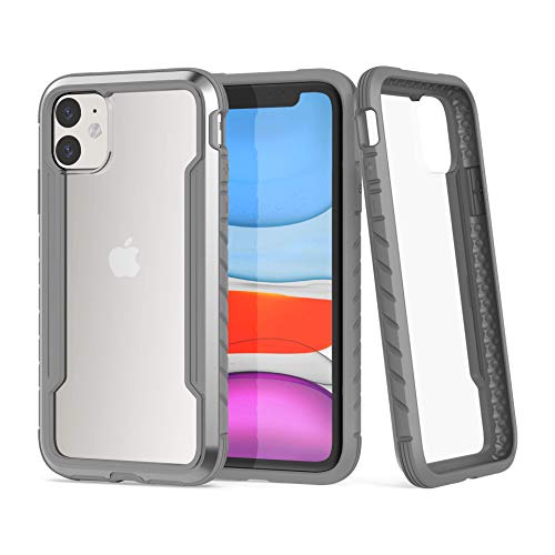 iPhone 11 Case, KAERSI Hybrid Case Cover Clear for 2019 Apple iPhone 11-6.1inch, Military Grade Anti-Drop and Shockproof TPU+PC+Aluminum Protection Cases with Soft Edges Non-Slip