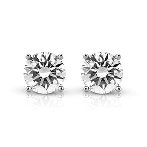 Spark Diamonds Round Diamond Stud Earrings for Women, 0.5 ct White Diamond, Brilliant Cut, 14K White Gold, Lab-Grown Diamond Jewelry (I-J Color, VS1-VS2 Clarity)