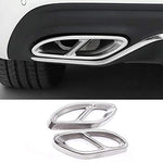 Car Exterior Exhaust Pipe Mufflers Cover Rear Bumper Cylinder Exhaust Pipe Decorate Cover for Mercedes-Benz A B C E CLA GLC GLE GLS Class W205 W213 X253 (Silver)