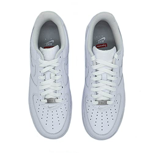 Nike Men's Air Force 1 Low Supreme Mini Box Logo White, White/White, 10