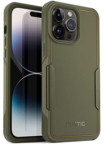 Poetic Neon Series iPhone 14 Pro Max Case, Dual Layer Heavy Duty Rugged Light Weight Shockproof Protective Drop Protection Phone Case 2022 New Cover for iPhone 14 Pro Max (6.7 Inch), Military Green