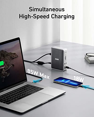 Anker 577 Thunderbolt Docking Station (13-in-1, Thunderbolt 3) for Thunderbolt Laptops, 85W Charging for Laptop, 18W Charging for Phones, 4K Dual Display, 10 Gbps USB-C Data, Ethernet, Audio, SD 4.0