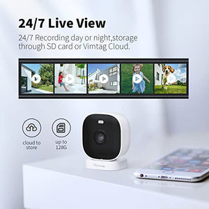 Vimtag Mini G3 Security Camera Outdoor/Indoor with Spotlight, Plug-in 1080P HD Color Night Vision Home Cam with AI Human Detection, 2-Way Audio, WiFi Camera with Cloud/SD Card Storage, Support Alexa