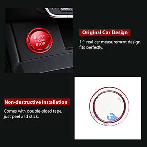 LECART for Audi Accessories A4 A5 A6 A7 A8 Red Car Engine Start Button Cover Stickers Auto Interior Decoration Metal Decor Trim 2Pcs