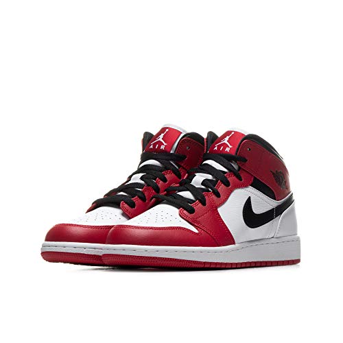 Jordan Older Kid's Shoes Nike Air 1 Mid Chicago (GS) 554725-173 (Numeric_6_Point_5) White/Gym Red/Black