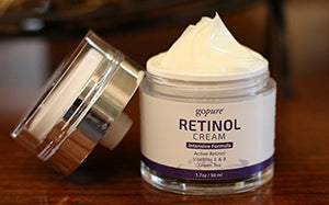 goPure Retinol Cream for Face - Anti Aging Face Cream - Anti Wrinkle Cream Face Moisturizer - Retinol Night Cream in Airless Jar - 1.7oz
