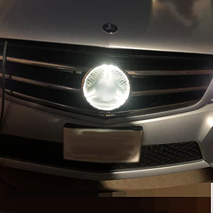LED Emblem for MERC des Be 2013-2015,Car Front Grille Badge, Drive Brighter Illuminated Logo Hood Star DRL for A B C E R GLK ML GL CLA CLS Class - White Light (White)
