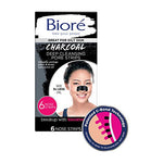 Bioré Charcoal, Deep Cleansing Pore Strips, 6 Nose Strips for Blackhead Removal on Oily Skin, with Instant Blackhead Removal and Pore Unclogging (Packaging May Vary)