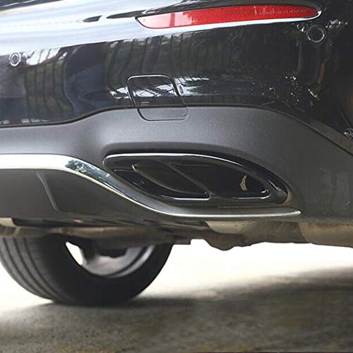Car Exterior Exhaust Pipe Mufflers Cover Rear Bumper Cylinder Exhaust Pipe Decorate Cover for Mercedes-Benz A B C E CLA GLC GLE GLS Class W205 W213 X253 (Black)