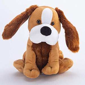 Hausger Peek A Boo Stuffed Singing Puppy Plush Dog with Floppy Ears Animated Christmas Funny Toys for Baby Kids