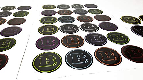 kit-car Brabus Style Crazy Colors Wheel Center Cap Stickers - Set 4 pcs - for Mercedes Benz Vehicles Available - 3 Diameters Available - 60mm - 64mm - 73mm