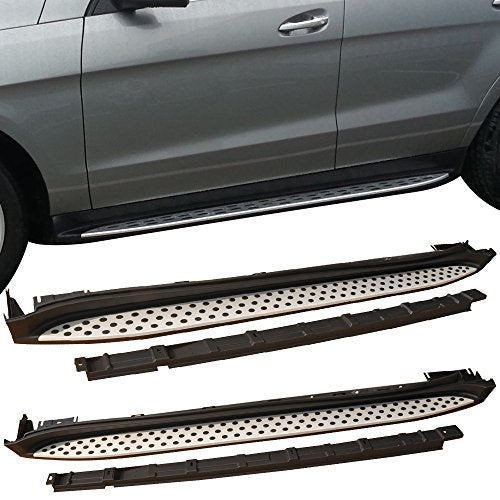 Running Board Compatible With 2007-2013 Mercedes Benz X164 GL-class, Factory Style Aluminum Black & Silver Side Step Bars Extensions by IKON MOTORSPORTS, 2008 2009 2010 2011