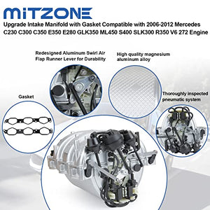 MITZONE Upgrade Intake Manifold with Gasket Compatible with 2006-2012 Mercedes C230 C300 C350 E350 E280 GLK350 ML450 S400 SLK300 R350 V6 272 Engine Replace 2721402401 2721402201