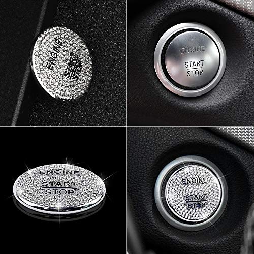 LECART Bling Engine Start Stop Button Cover Ignition Button Cap for Mercedes-Benz Interior Accessories Fit for C-Class CLA-Class CLS-Class E-Class GLA-Class GLC-Class GLE-Class GLK-Class GLS-Class