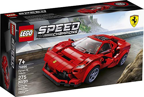 LEGO Speed Champions 76895 Ferrari F8 Tributo Toy Cars for Kids, Building Kit Featuring Minifigure (275 Pieces)