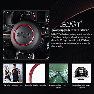 LECART Red Steering Wheel Emblem Logo Cover Sticker for Audi Car Accessories A3 A4 A5 A7 Q3 Q4 Auto Interior Badge Decor Trim