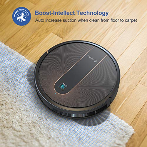 Coredy R750 Robot Vacuum Cleaner, Compatible with Alexa, Mopping System, Boost Intellect, Virtual Boundary Supported, 2200Pa Suction, Super-Thin, Upgraded Robotic Vacuums, Cleans Hard Floor to Carpet