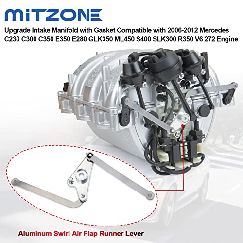 MITZONE Upgrade Intake Manifold with Gasket Compatible with 2006-2012 Mercedes C230 C300 C350 E350 E280 GLK350 ML450 S400 SLK300 R350 V6 272 Engine Replace 2721402401 2721402201