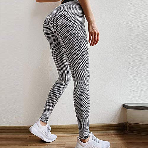 TikTok High Waisted Leggings, Bubble Yoga Pants for Women Butt Lift,Tummy Control Booty Slimming Workout Tights