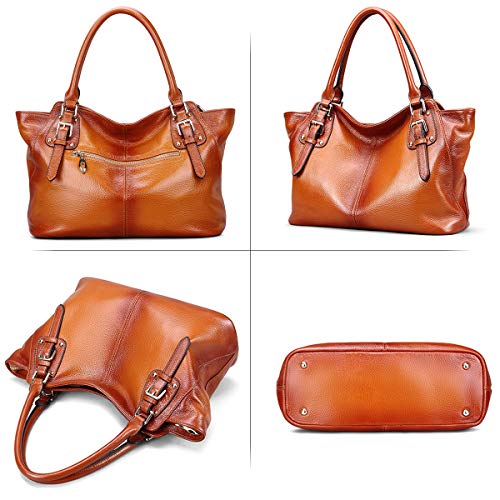 Women Vintage Genuine Leather Handbags DAIZU Shoulder Bag Large Capacity(brown)