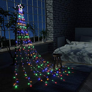 Toodour Christmas Lights, 317 LED 10ft X 9 Outdoor Christmas Decorations Lights with 12" Topper Star, 8 Lighting Modes Outside Christmas Tree Lights (Multicolor)