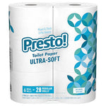 Amazon Brand - Presto! 308-Sheet Mega Roll Toilet Paper, Ultra-Soft, 6 Count, Pack of 1