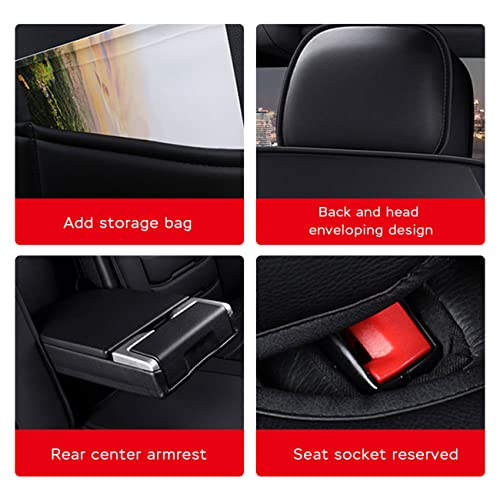 Car Seat Covers 5-Seats MH51 Waterproof PU Leather for Mercedes Benz GLB 250 2020-2021, All Weather Front and Rear Seats Covers Protectors，Black
